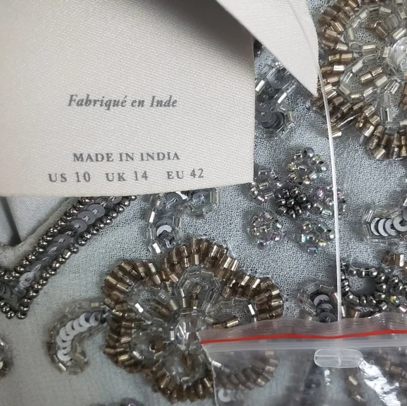 NEW BHLDN Mischa Dress Size 10 Gown Beaded Wedding Guest Maxi - Picture 7 of 11